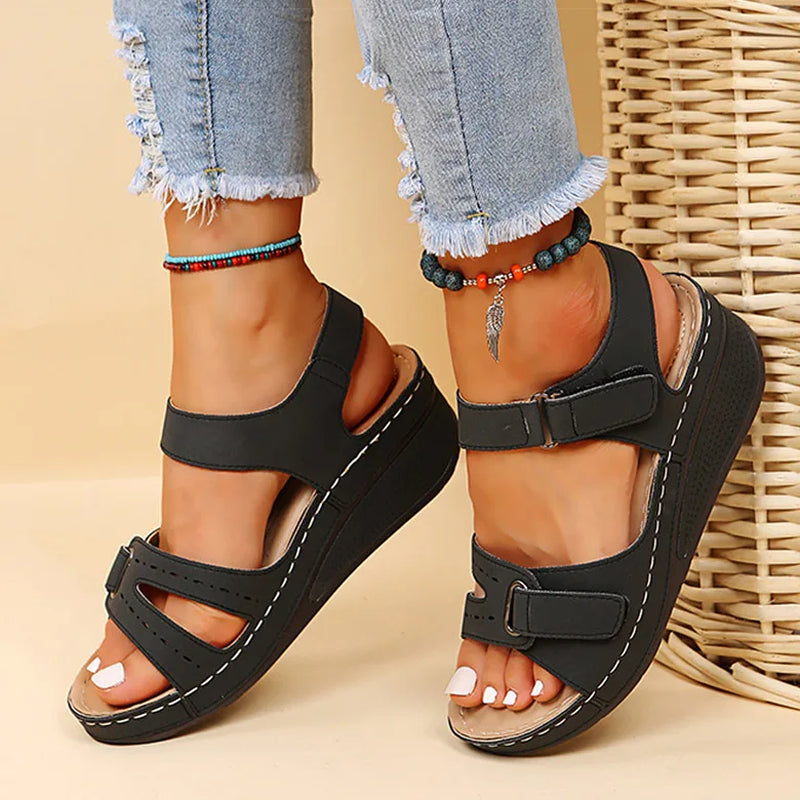 Women Sandals Soft Bottom Wedge Heels Sandals Summer Shoes Women Platform Sandalias Mujer Elegant Wedges Shoes for Women Tacon