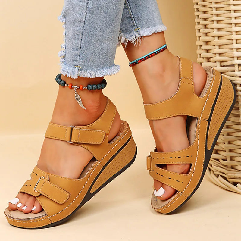 Women Sandals Soft Bottom Wedge Heels Sandals Summer Shoes Women Platform Sandalias Mujer Elegant Wedges Shoes for Women Tacon