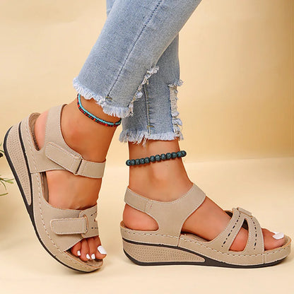 Women Sandals Soft Bottom Wedge Heels Sandals Summer Shoes Women Platform Sandalias Mujer Elegant Wedges Shoes for Women Tacon